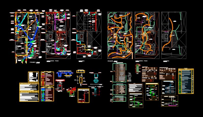 Sanitary And Electrical Installations DWG Block for AutoCAD