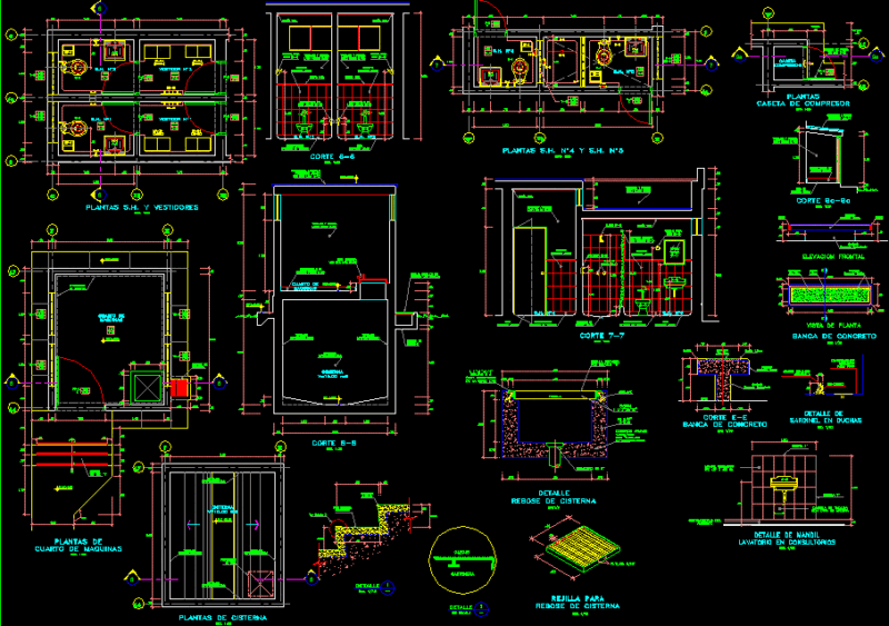 Sanitary Details: DWG Detail for AutoCAD