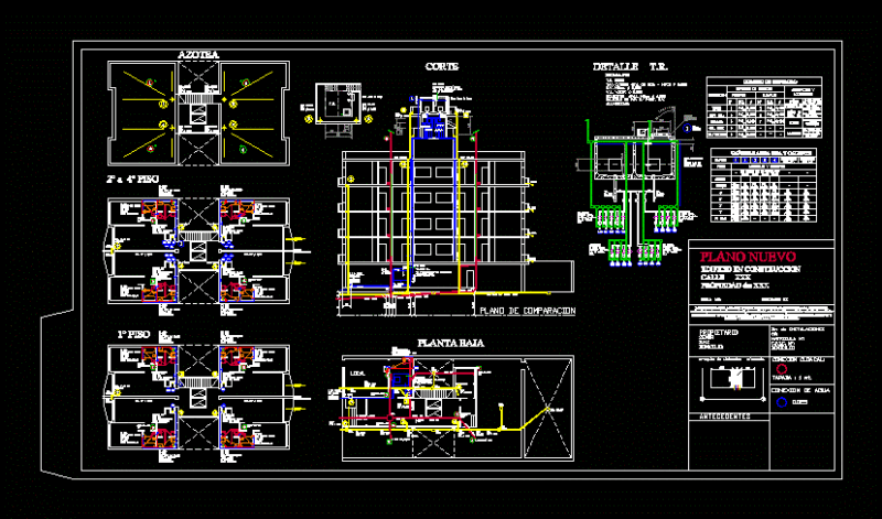 Sanitary Facilities Multifamily DWG Section for AutoCAD