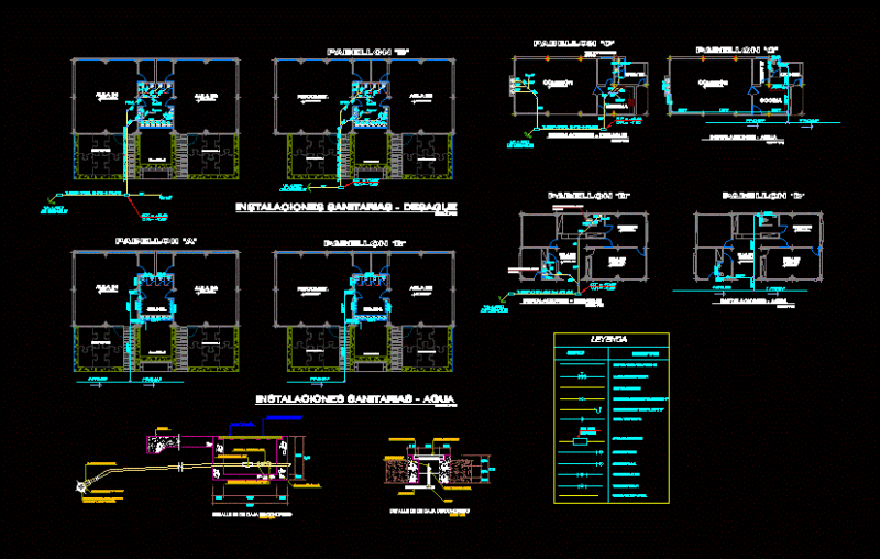 Sanitary Facilities School DWG Detail for AutoCAD