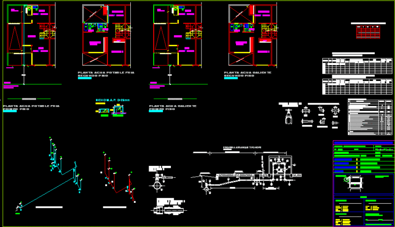 Sanitary Installation DWG Detail for AutoCAD