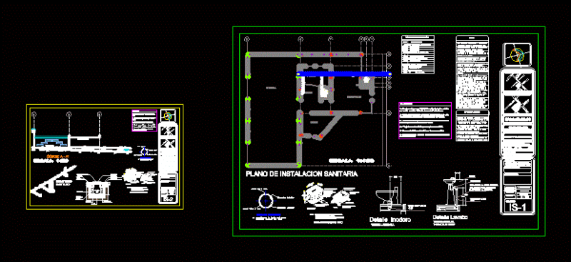 Sanitary Installation Messaging DWG Detail for AutoCAD