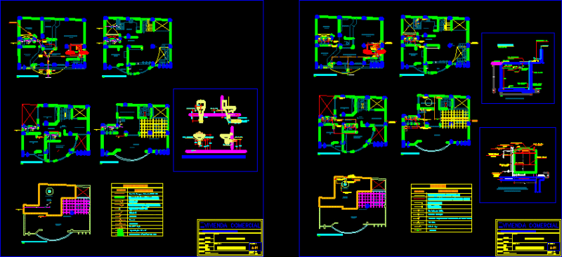 Sanitary Installations DWG Section for AutoCAD