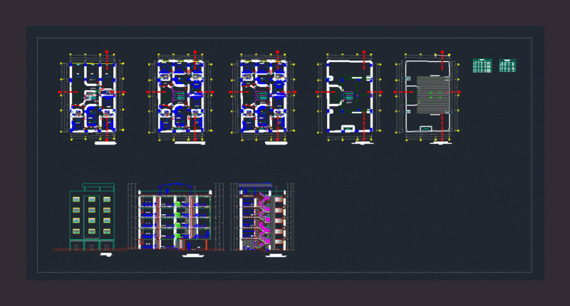 Sanitary Multifamily DWG Section for AutoCAD