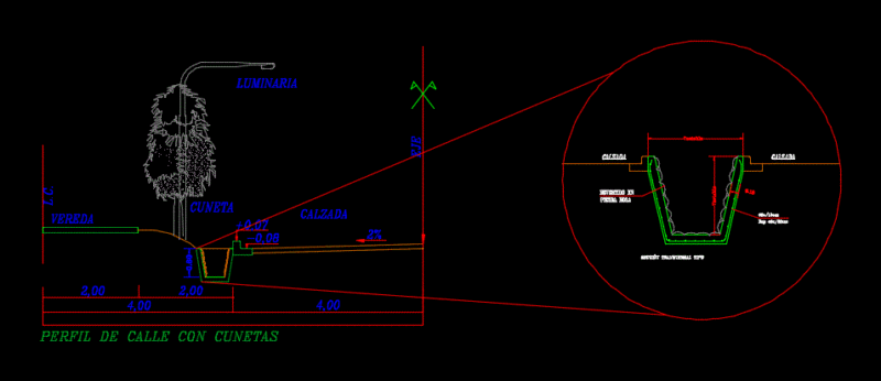 Scheme Rain Gutters DWG Section for AutoCAD