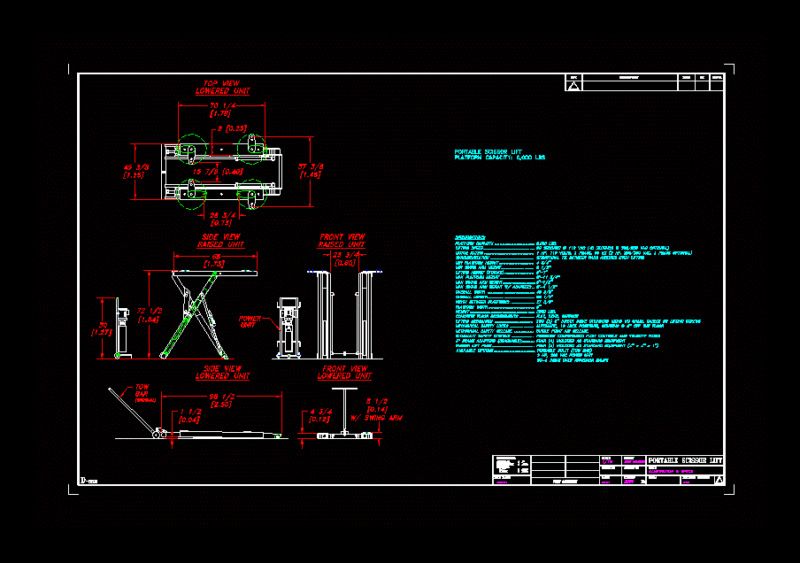 Scissor Lift DWG Block for AutoCAD