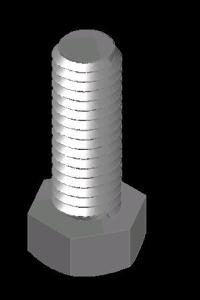Screw And Nut 38 DWG Block for AutoCAD