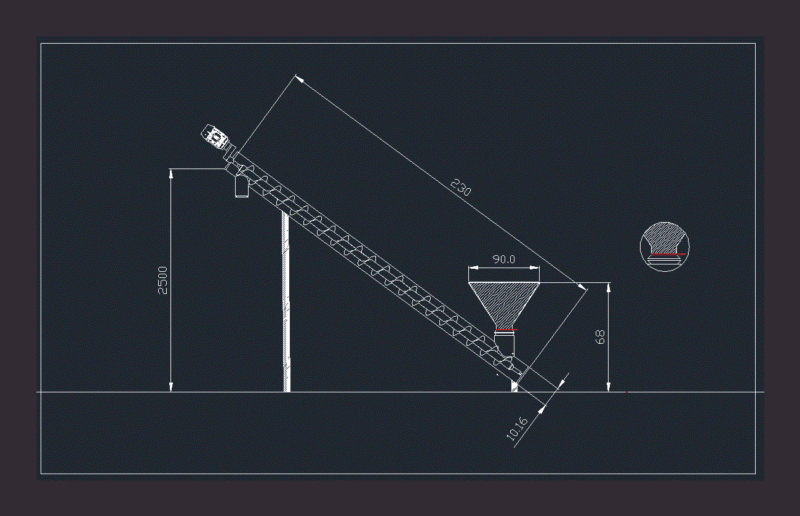 Screw Conveyor DWG Block for AutoCAD