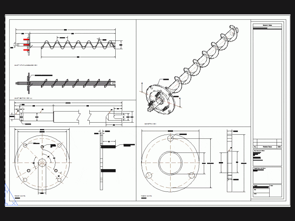 Screw Conveyor DWG Block for AutoCAD • Designs CAD