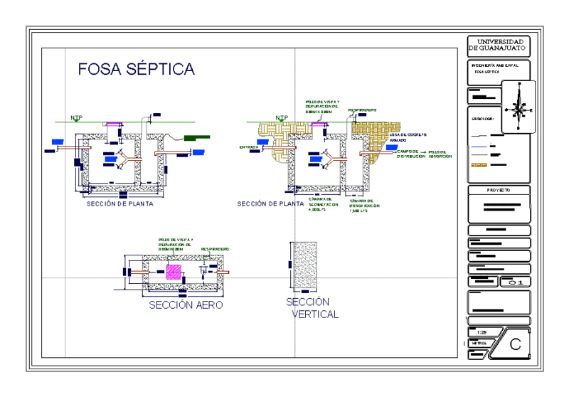 Septic Tank Design DWG Block for AutoCAD