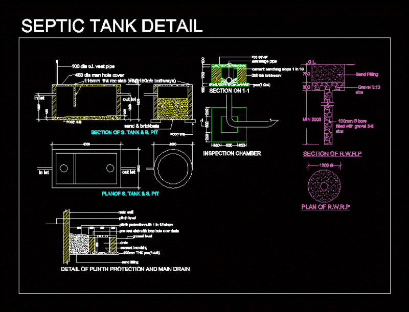 Septic Tank Detail DWG Detail for AutoCAD