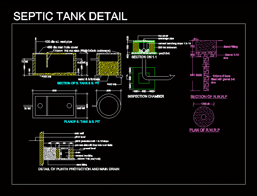 Septic Tank Detail DWG Detail for AutoCAD  Designs CAD