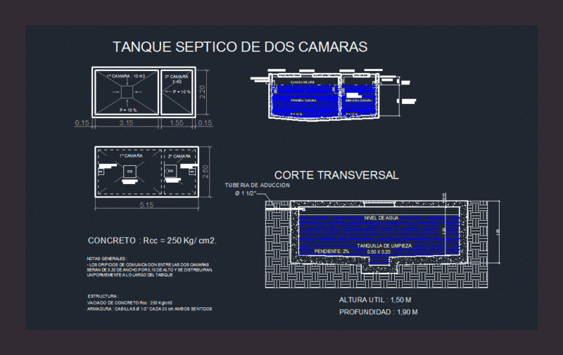 Septic Tank DWG Block for AutoCAD