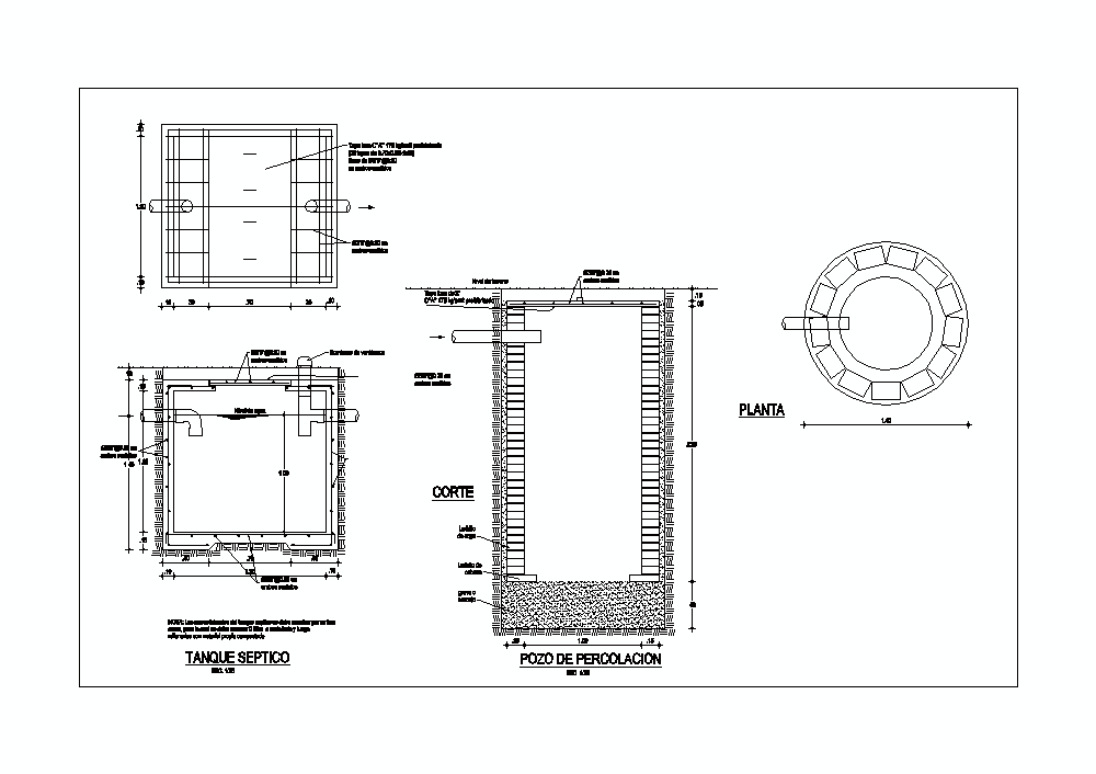 Чертеж септика в автокаде