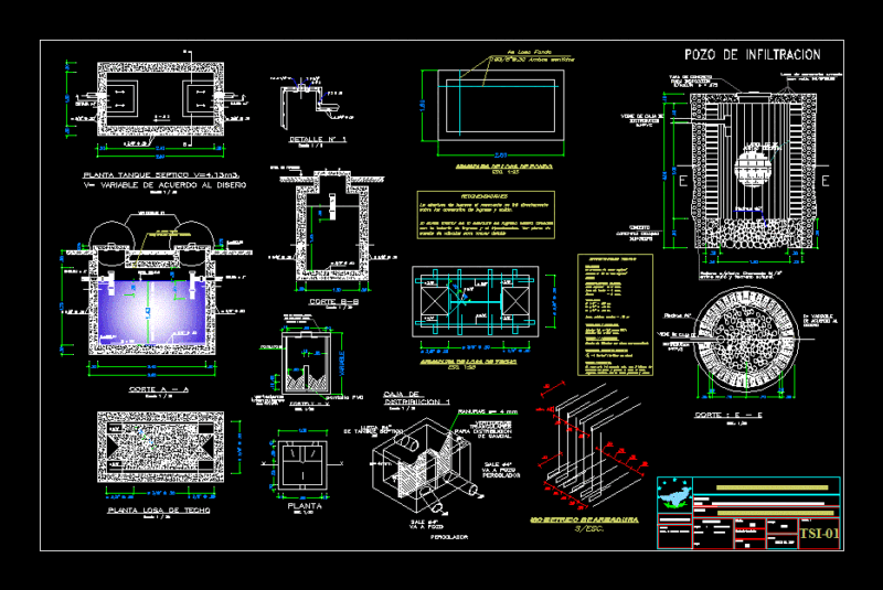 Septic Tank DWG Section for AutoCAD
