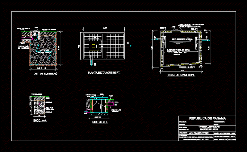 Septic Tank DWG Section for AutoCAD