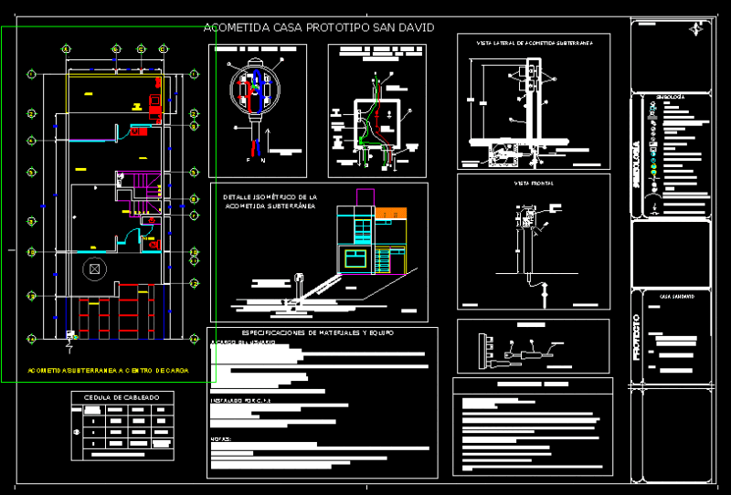 Set Of Electric Planes Of Family House DWG Detail for AutoCAD
