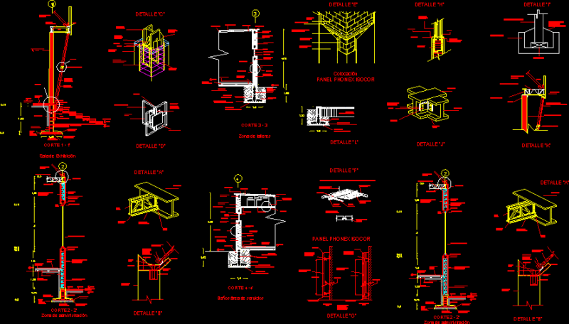 Several Constructive Details DWG Section for AutoCAD