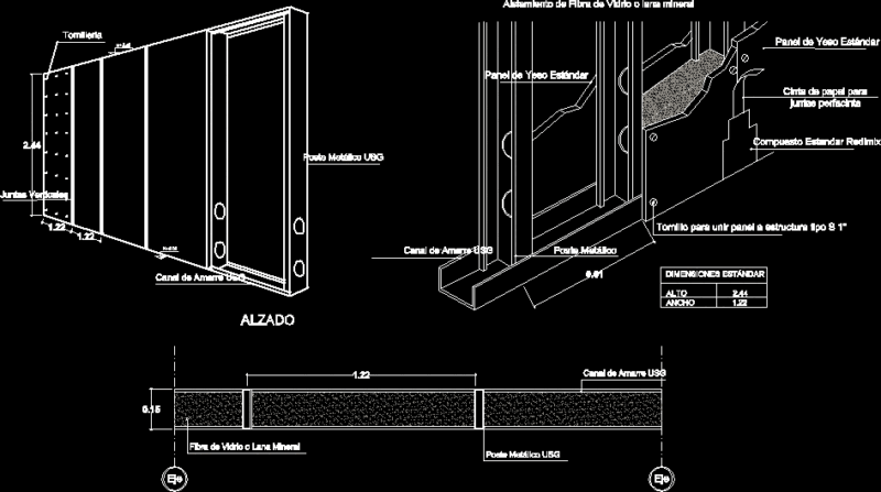 Sheetrock Drywall Wall DWG Detail for AutoCAD