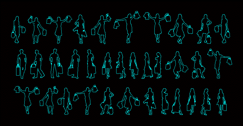 Silhouette People Buying 2D DWG Elevation for AutoCAD