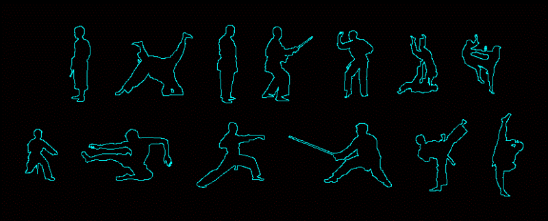 Silhouettes Martial Arts DWG Full Project for AutoCAD