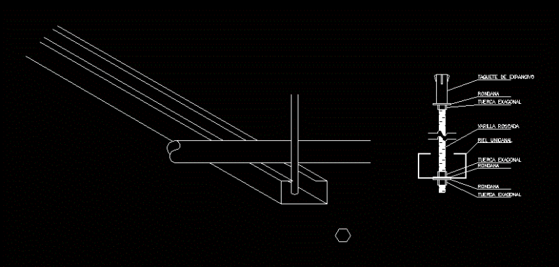 Single Channel Rail DWG Detail for AutoCAD