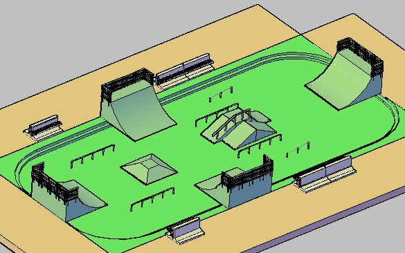 Skatepark - Pista per Skate dwg  Architettura, Progettista, Parco