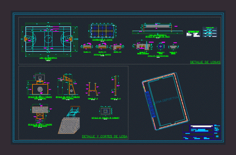 Slab Detail Of Sport DWG Detail for AutoCAD