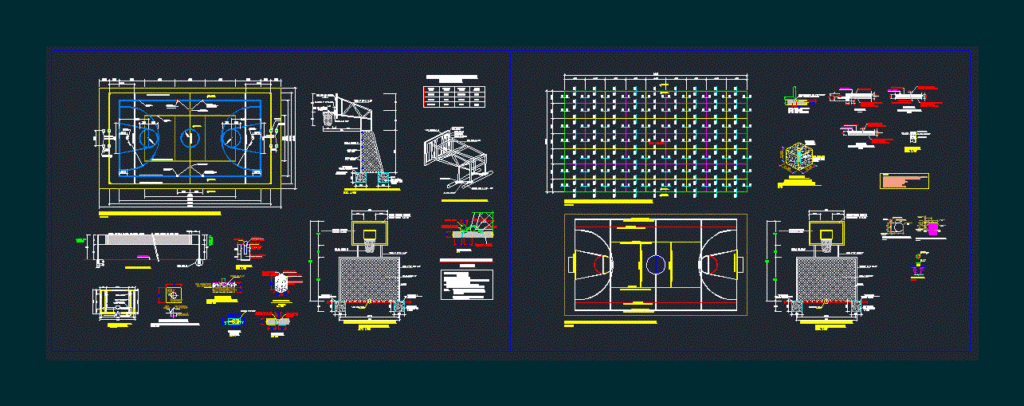 Slab Multiple Sports DWG Elevation for AutoCAD