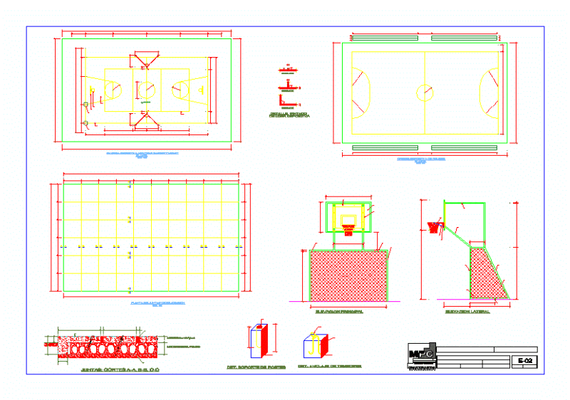 Slab Multisport DWG Block for AutoCAD
