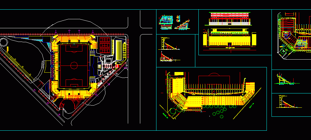 Small Stadium DWG Section for AutoCAD  Designs CAD