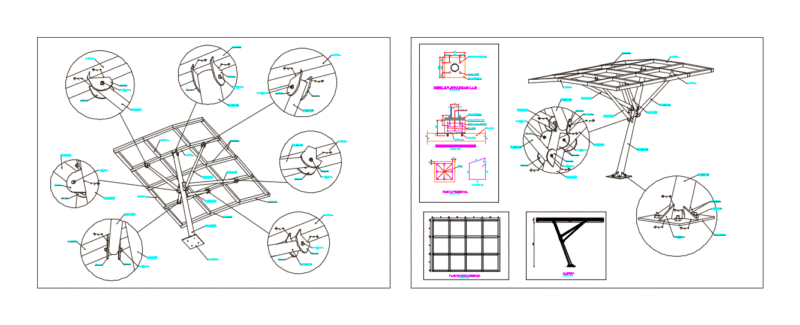 Solar Panel – Support DWG Block for AutoCAD