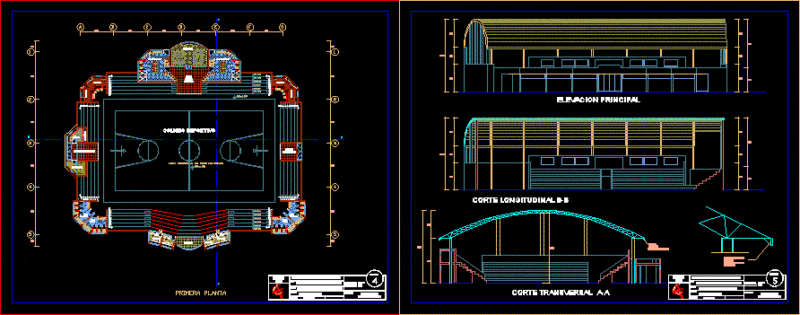 Sport Center – Coliseum DWG Section for AutoCAD