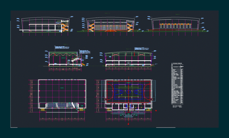 Sport Center DWG Block for AutoCAD