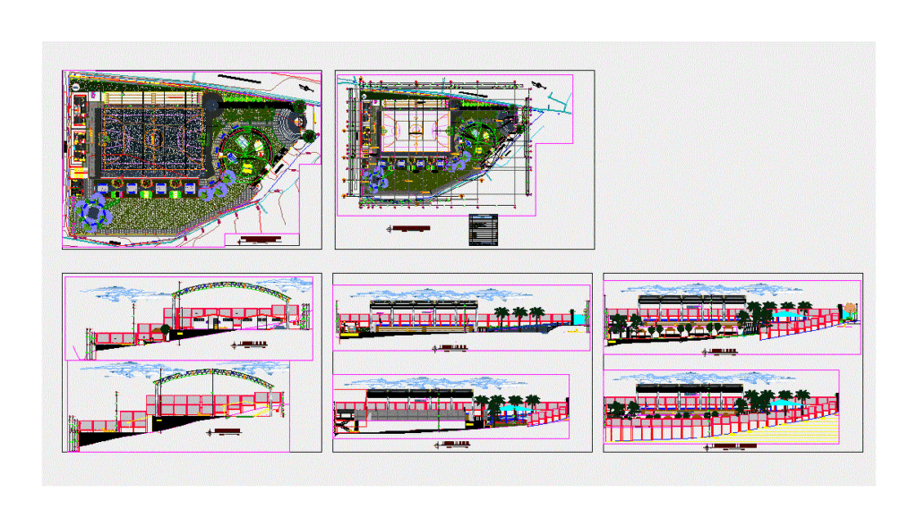 Sport Center DWG Block for AutoCAD