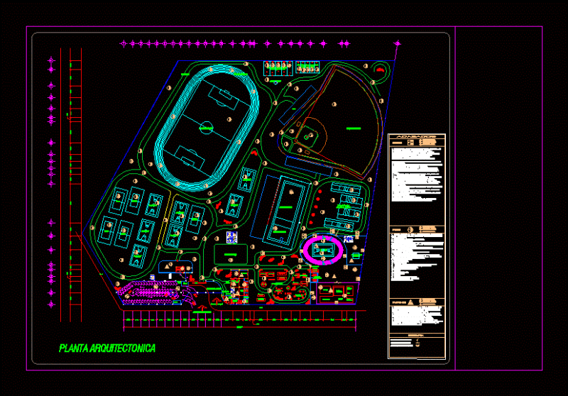 Sport Center DWG Plan for AutoCAD