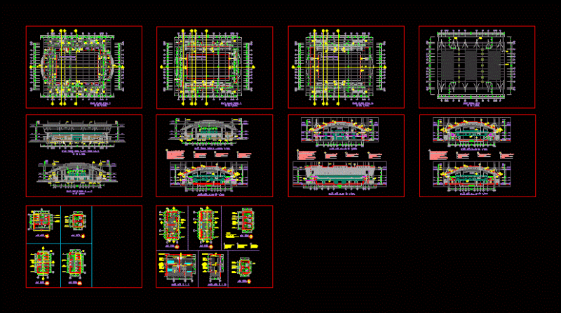 Sport Center DWG Section for AutoCAD