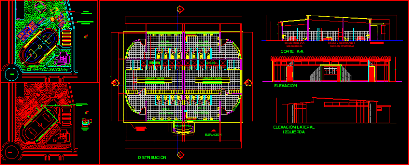 Sport Center DWG Section for AutoCAD