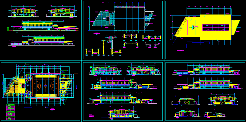 Sports Arena DWG Block for AutoCAD