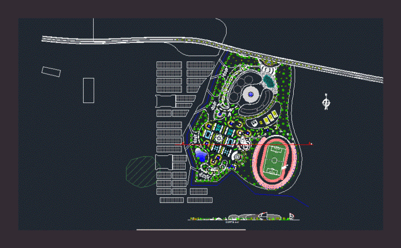 Sports Center DWG Block for AutoCAD