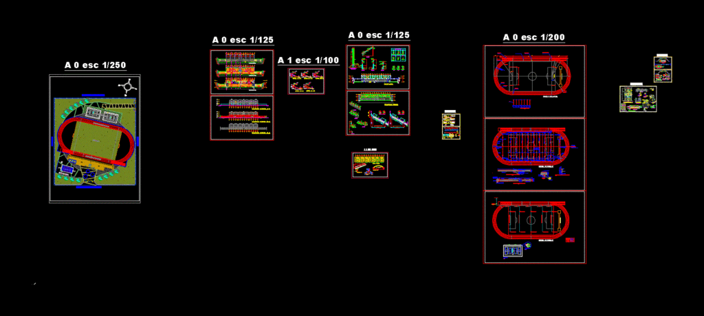 Sports Center DWG Section for AutoCAD