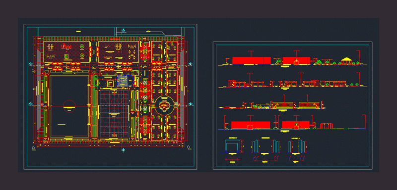 Sports Complex DWG Block for AutoCAD