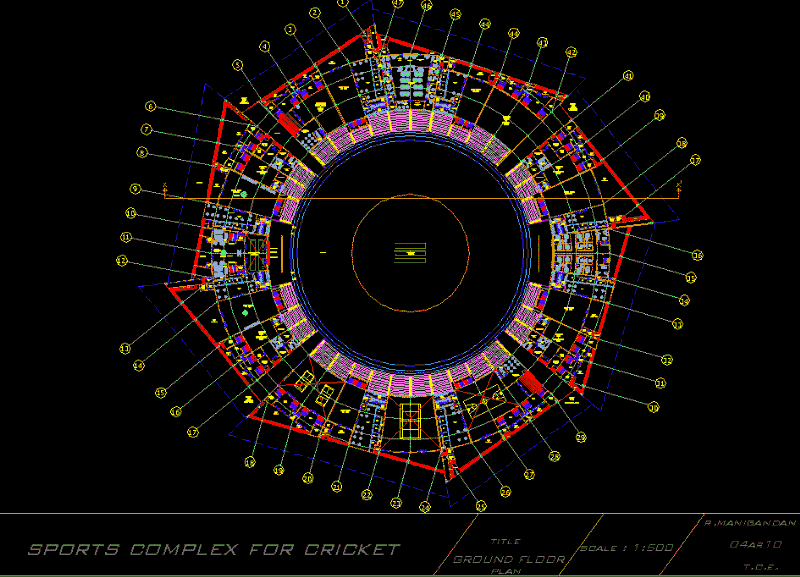 Sports Complex DWG Block for AutoCAD • Designs CAD