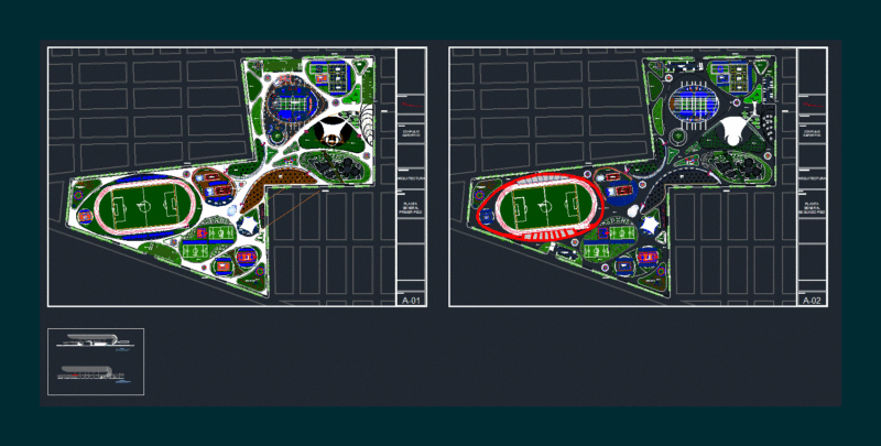Sports Complex DWG Plan for AutoCAD