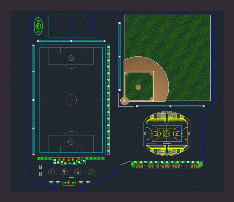 Sports Scene DWG Block for AutoCAD