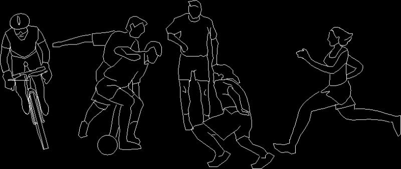 Sportsmen In View DWG Block for AutoCAD