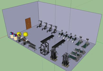 Spotrs Room - Gym 3D SKP Model for SketchUp • Designs CAD