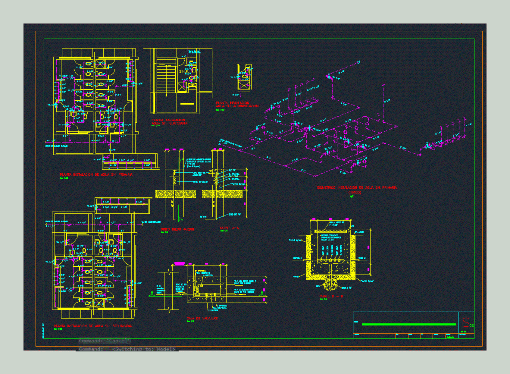 Sshh Water Supply DWG Section for AutoCAD