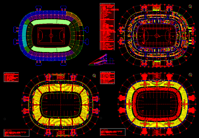 Stadium, Multisport DWG Plan for AutoCAD