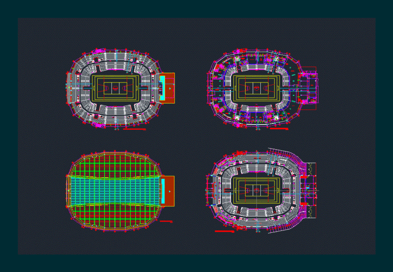 Stadium DWG Block for AutoCAD